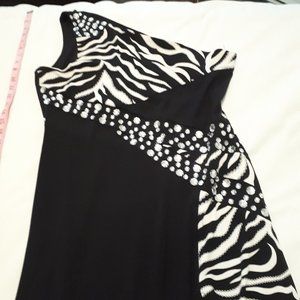 Stunning Long Zebra Print Evening Gown